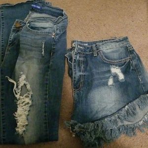 Ymi frayed pants and shorts